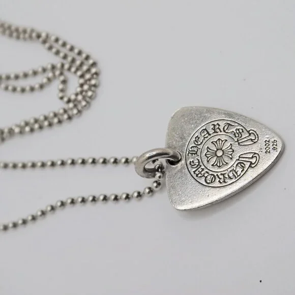 Authentic Chrome Hearts Guitar Pick Pendant + Ball Chain Necklace - Picture 4 of 7